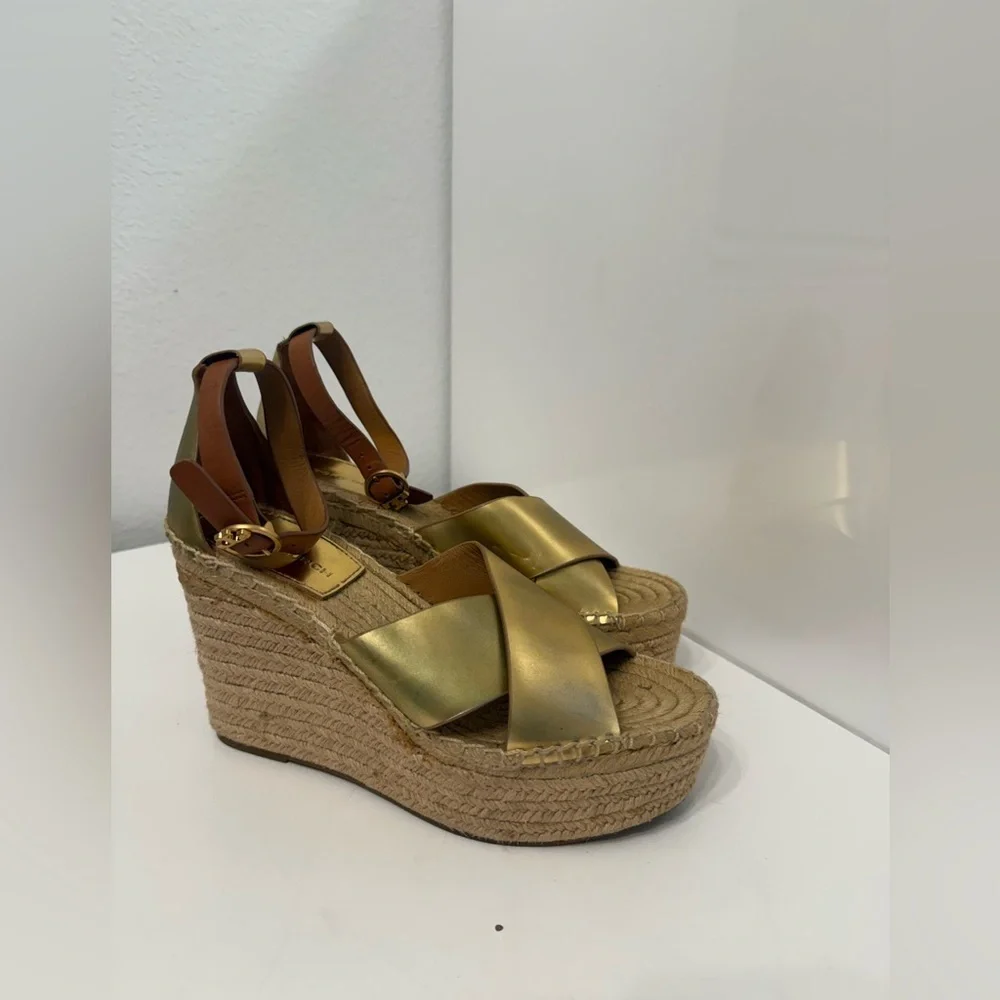 Tory Burch Selby Wedge Platform Espadrille Sandals size 6.5